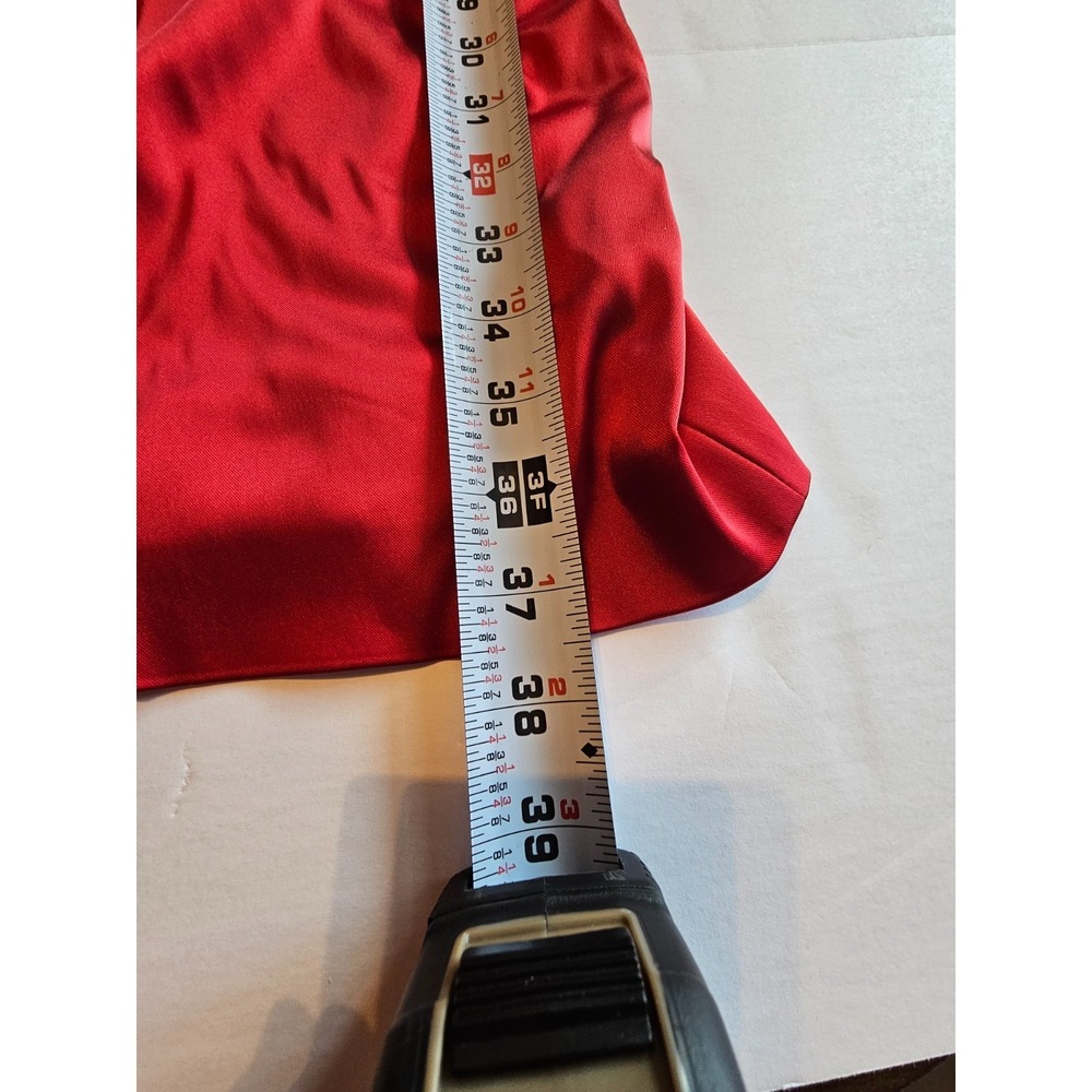 Calvin Klein SIZE 8 Dress Satin Rouge Red Short Tiered Holiday Sleeveless - Picture 9 of 10